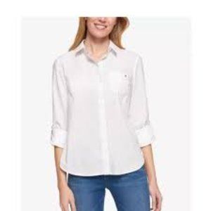 Tommy Hilfiger Womens Roll Up Shirt NWT